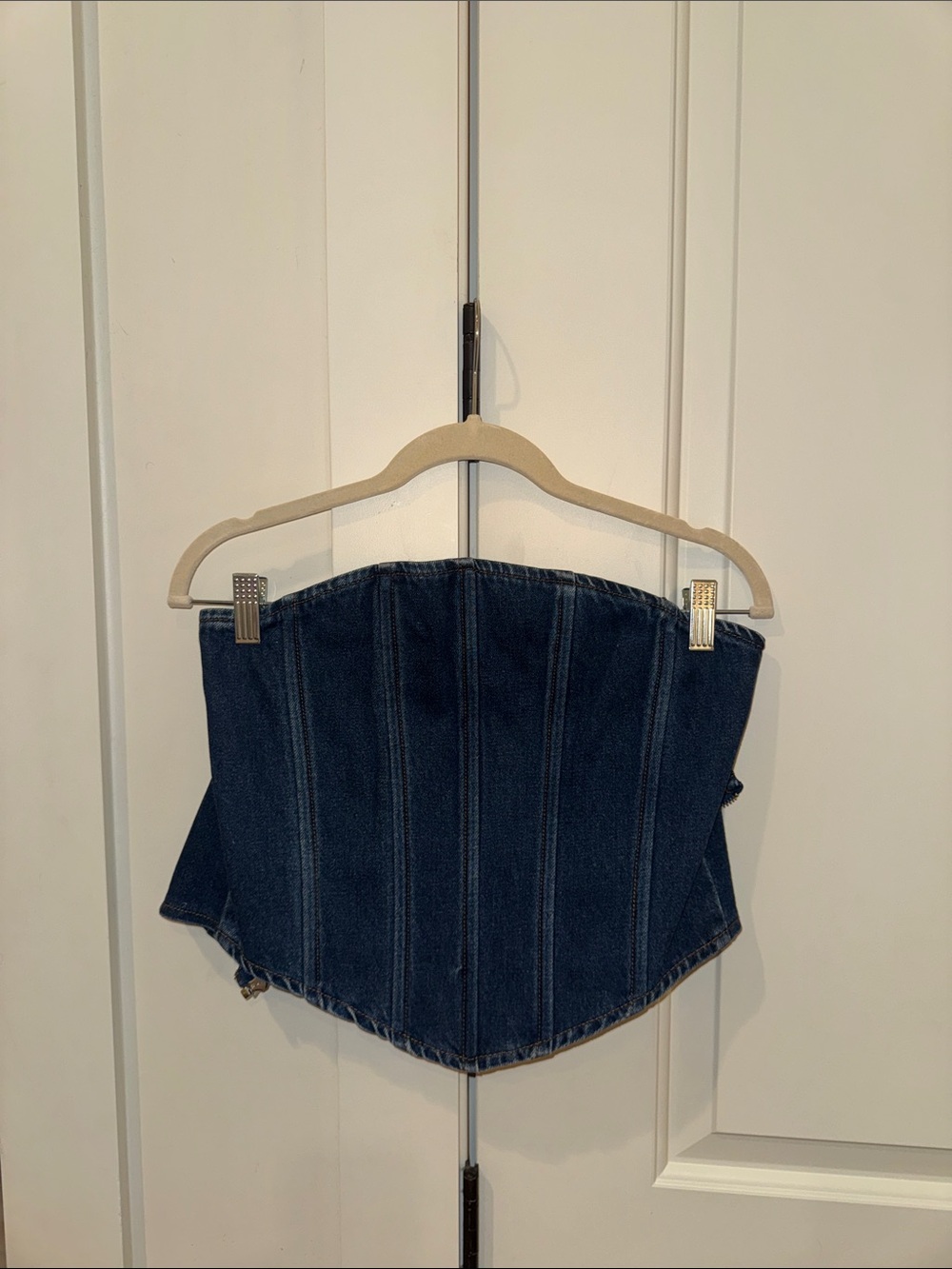 Lovers + Friends Dark Indigo Denim Corset Belt